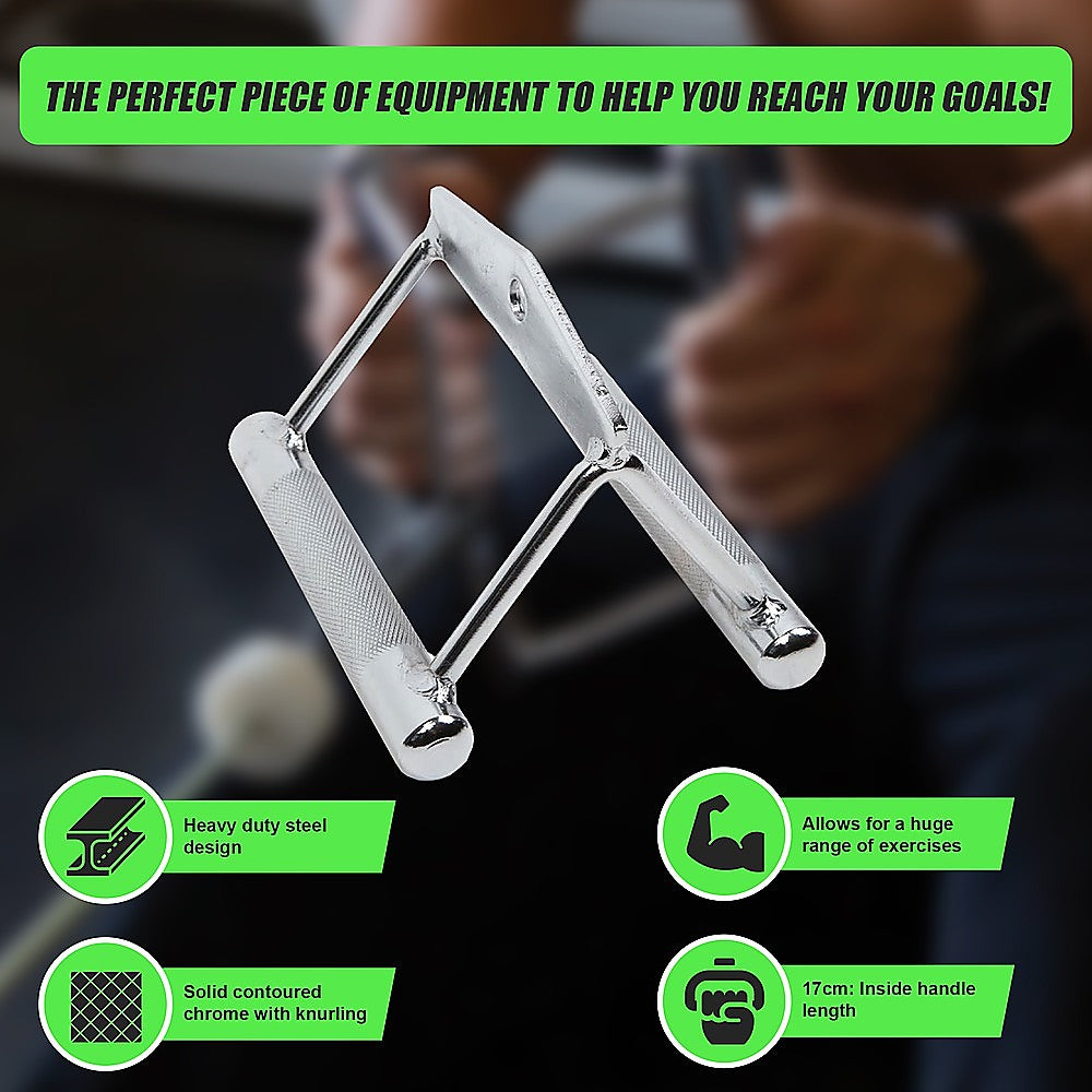 Close Grip Seated Row Handle - Triangle Cable Attachment Bar for Gym Machines V63-782575