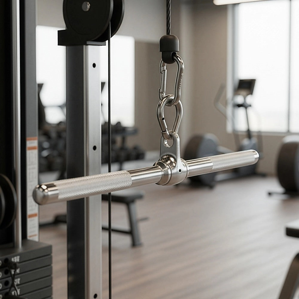 Revolving Straight Bar - Gym Cable Attachment for Tricep, Bicep & Pulley Workouts V63-782595