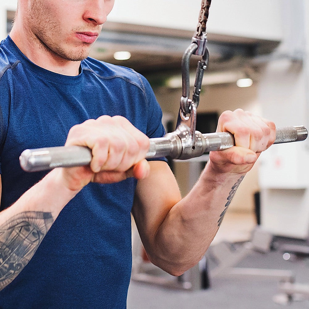 Revolving Straight Bar - Gym Cable Attachment for Tricep, Bicep & Pulley Workouts V63-782595