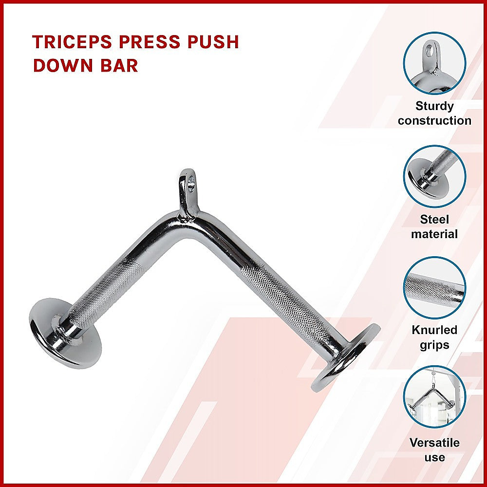 Triceps Press Push Down Bar - Gym Cable Attachment for Arm & Strength Training V63-782605