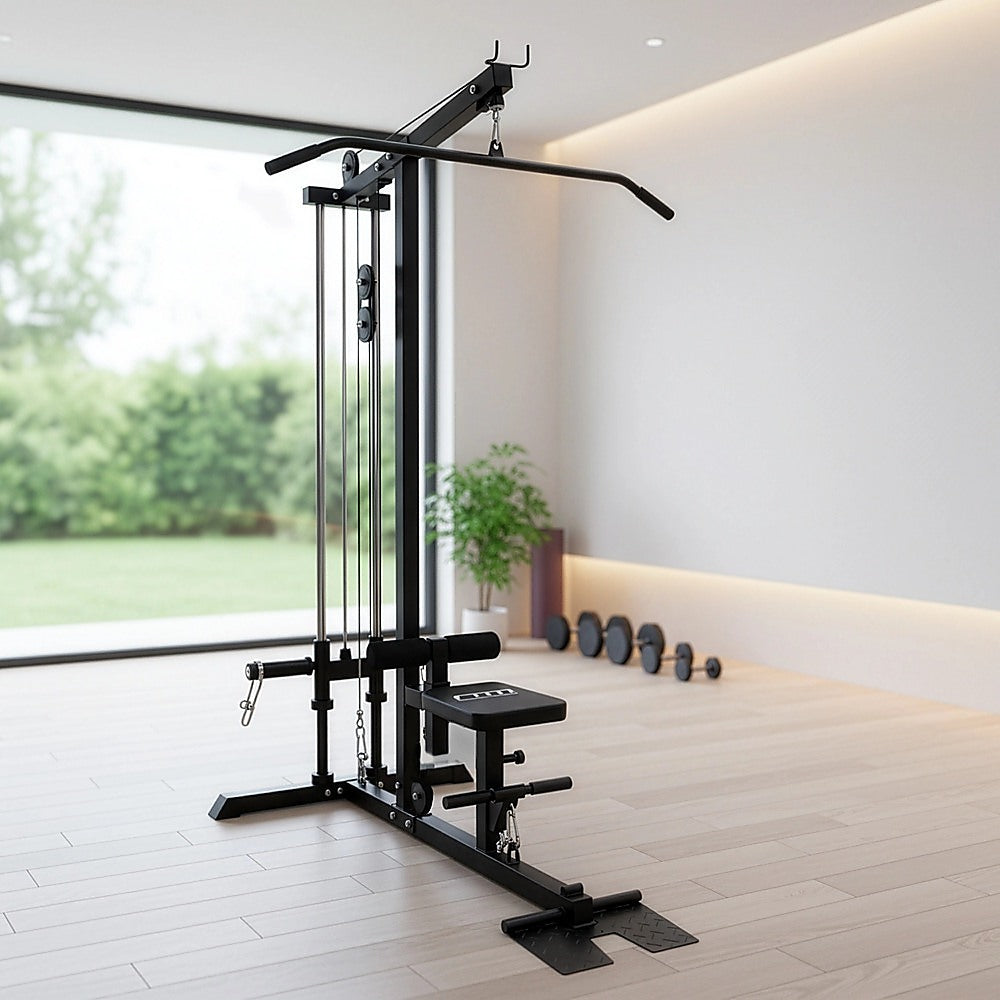 Lat Pulldown Low Row Fitness Machine - Home Gym Strength Trainer V63-782635
