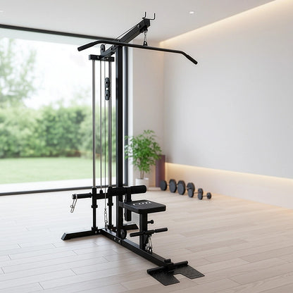 Lat Pulldown Low Row Fitness Machine - Home Gym Strength Trainer V63-782635