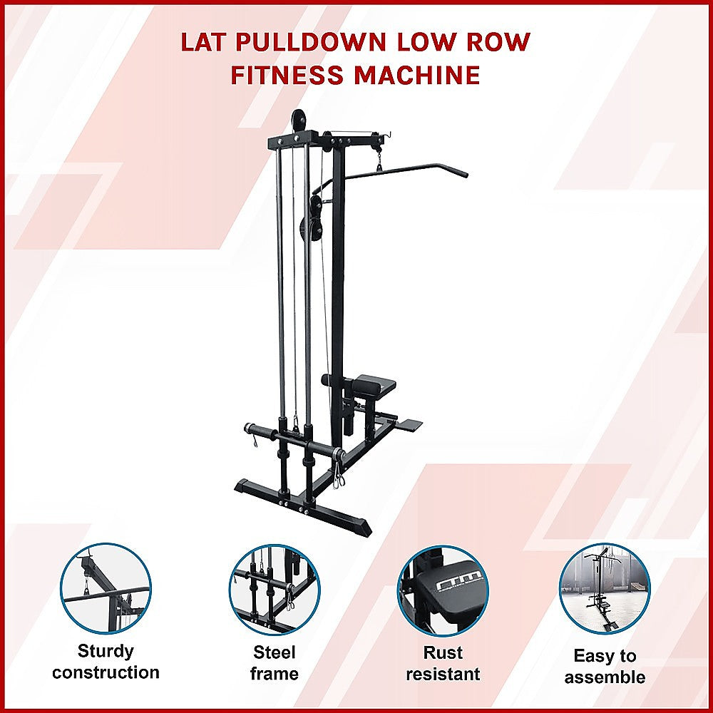 Lat Pulldown Low Row Fitness Machine - Home Gym Strength Trainer V63-782635