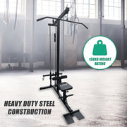 Lat Pulldown Low Row Fitness Machine - Home Gym Strength Trainer V63-782635