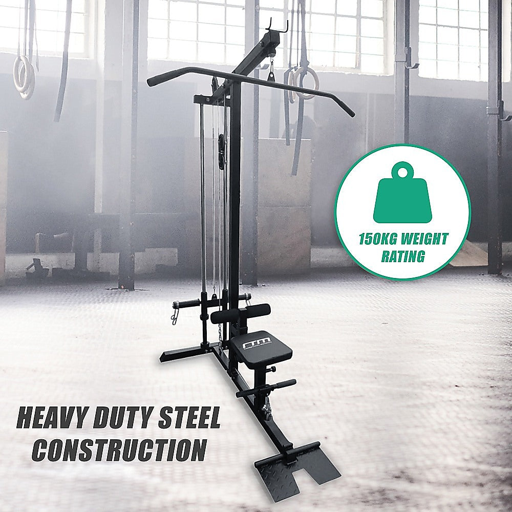 Lat Pulldown Low Row Fitness Machine - Home Gym Strength Trainer V63-782635