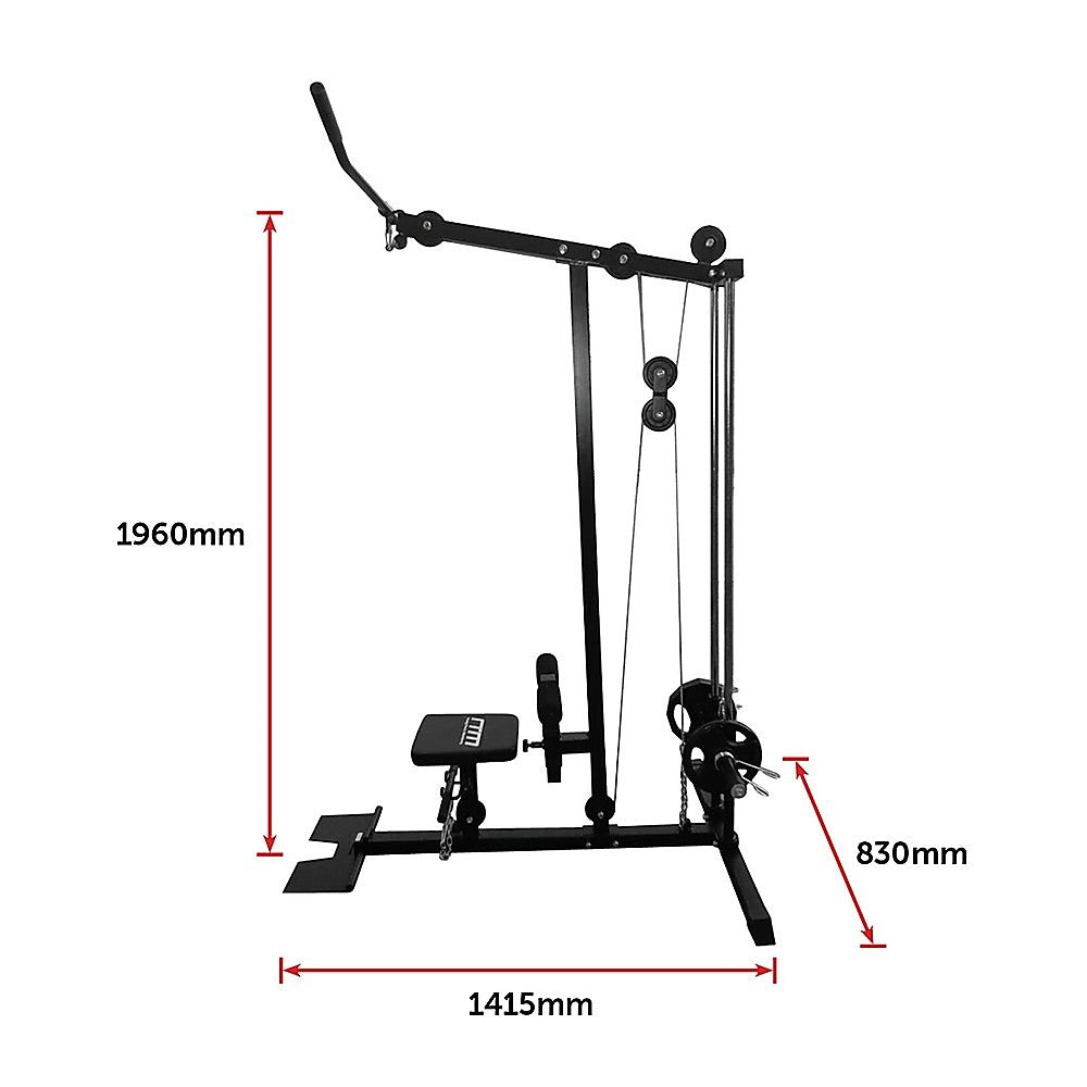 Lat Pulldown Low Row Fitness Machine - Home Gym Strength Trainer V63-782635