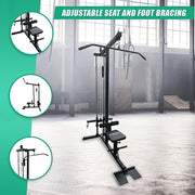 Lat Pulldown Low Row Fitness Machine - Home Gym Strength Trainer V63-782635