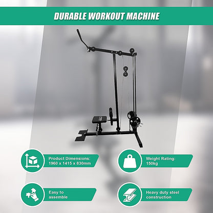 Lat Pulldown Low Row Fitness Machine - Home Gym Strength Trainer V63-782635