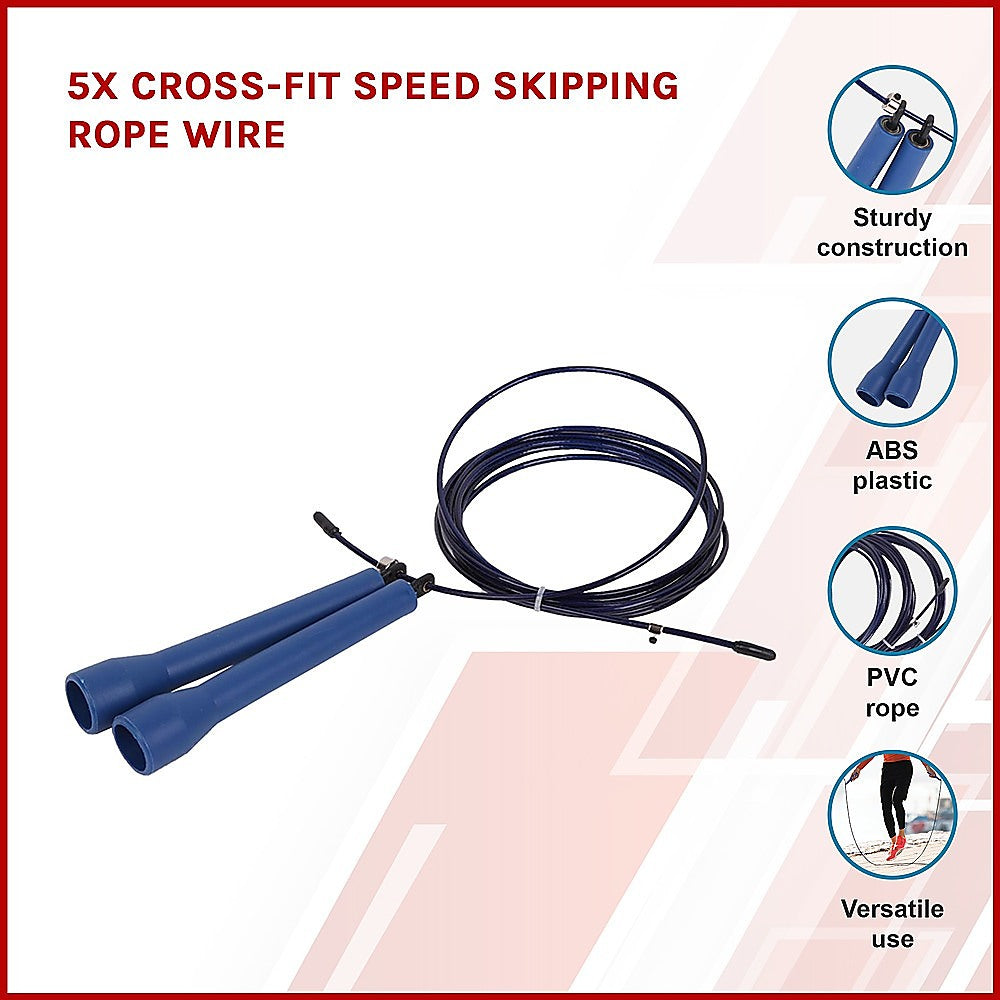 5x CrossFit Speed Skipping Rope Wire - Adjustable Jump Ropes for Fitness & Boxing V63-782645