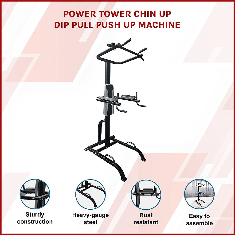 Power Tower Chin Up Dip Pull Push Up Machine V63-782715