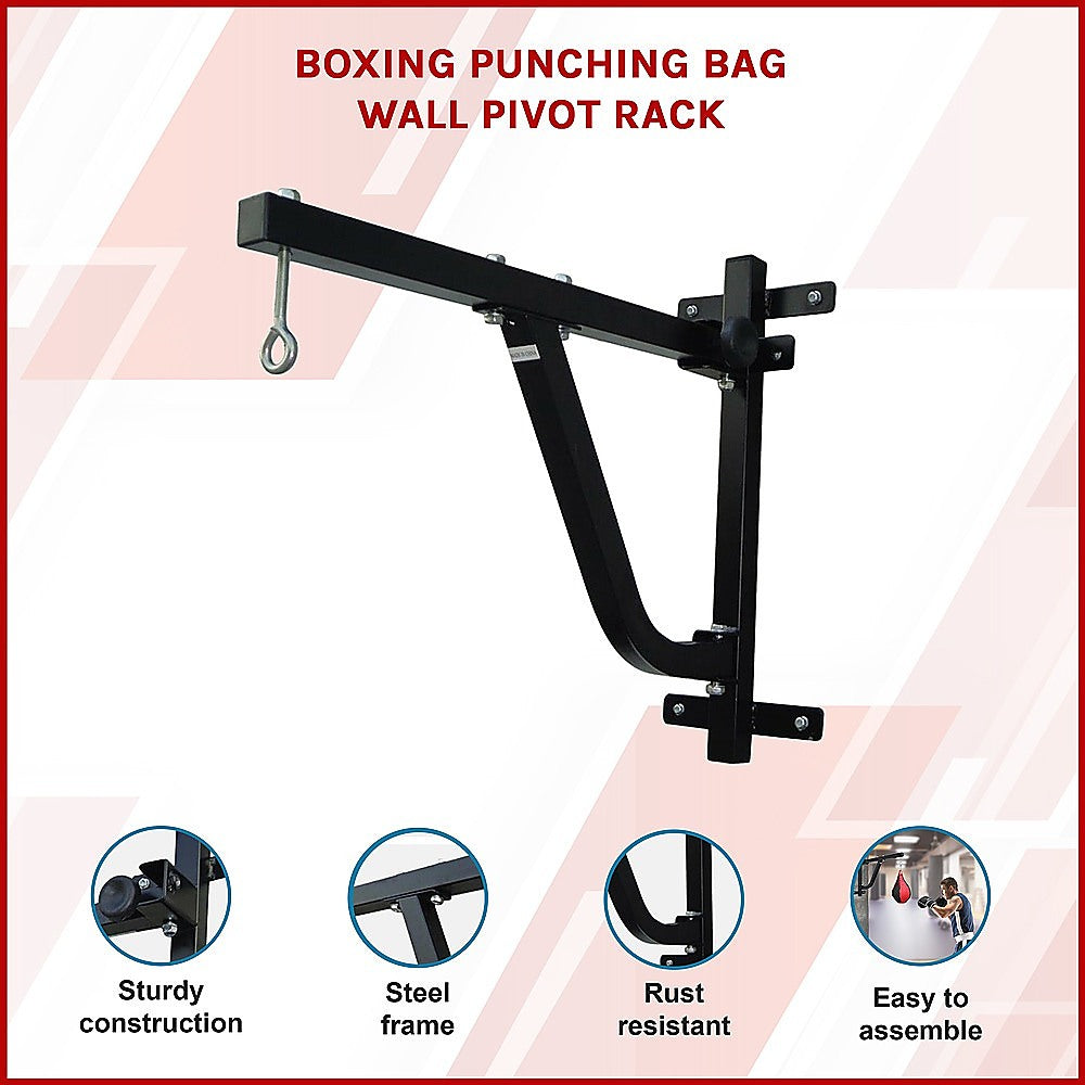 Boxing Punching Bag Wall Pivot Rack - Swivel Mount for Home Gym V63-782745