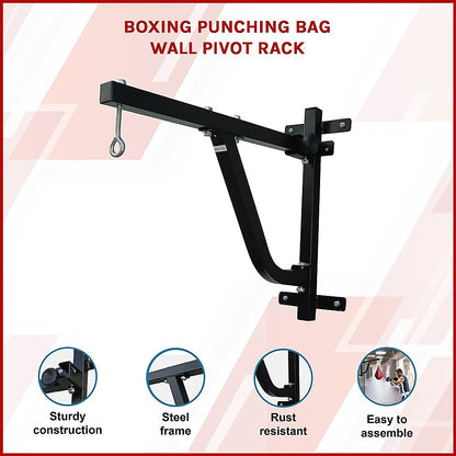Boxing Punching Bag Wall Pivot Rack - Swivel Mount for Home Gym V63-782745