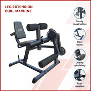 Leg Extension Curl Machine - Adjustable Home Gym Quad & Hamstring Workout Bench V63-782775