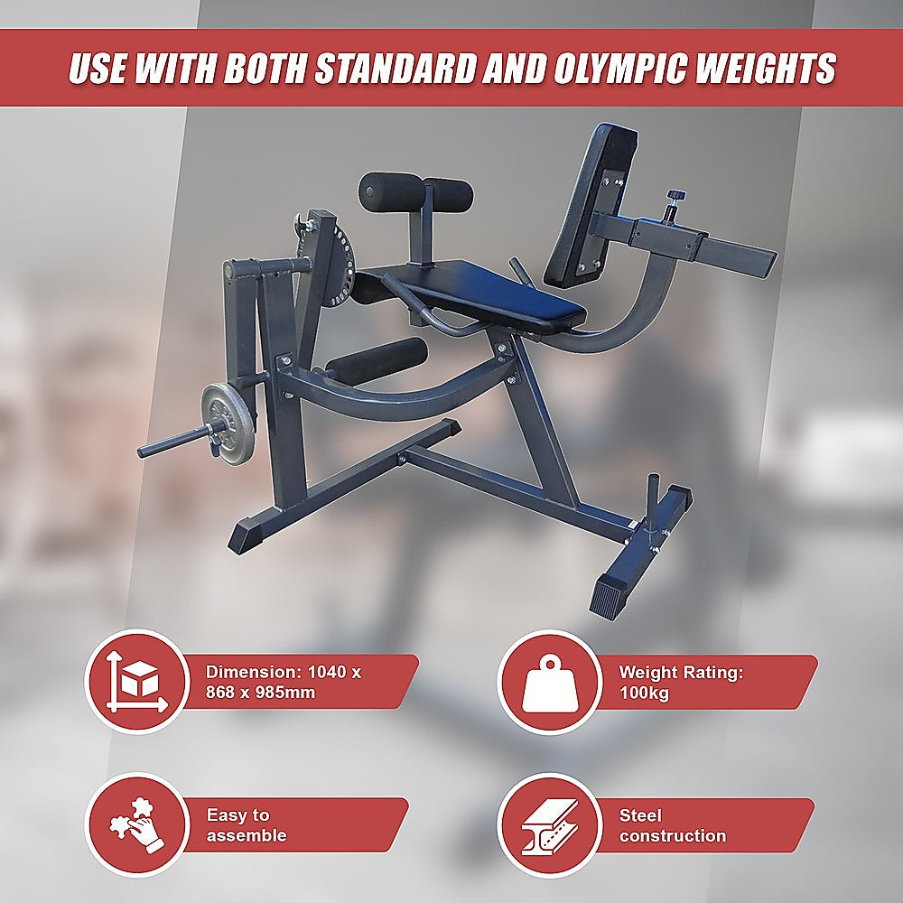 Leg Extension Curl Machine - Adjustable Home Gym Quad & Hamstring Workout Bench V63-782775