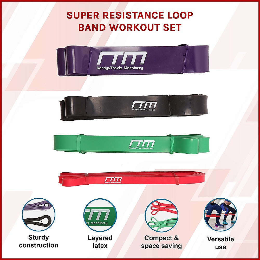 Super Resistance Loop Band Workout Set V63-783425