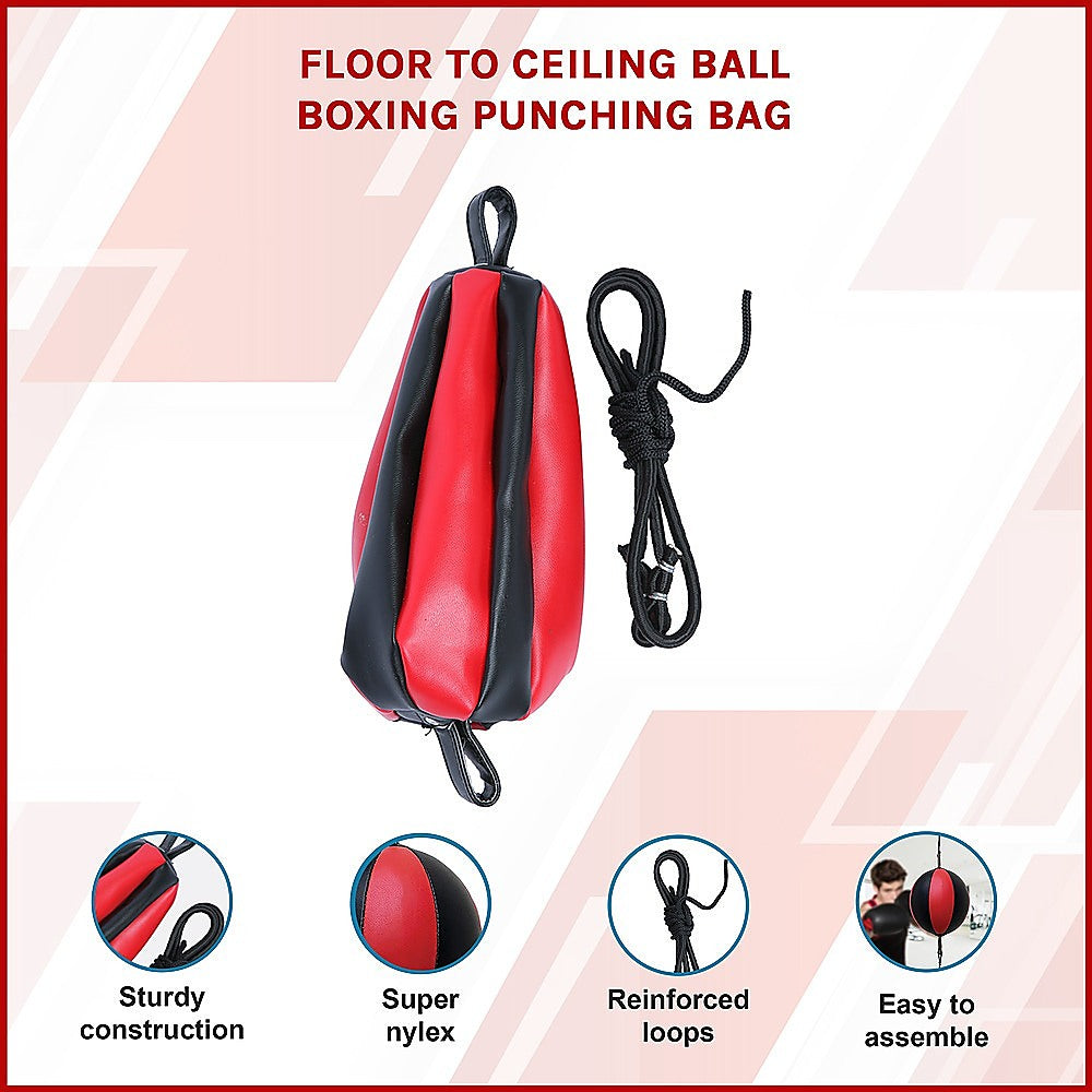 Floor to Ceiling Ball Boxing Punching Bag - Speed Reaction Training Equipment V63-783455