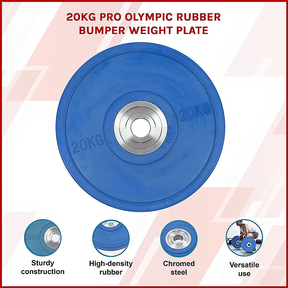 20KG PRO Olympic Rubber Bumper Weight Plate V63-783795