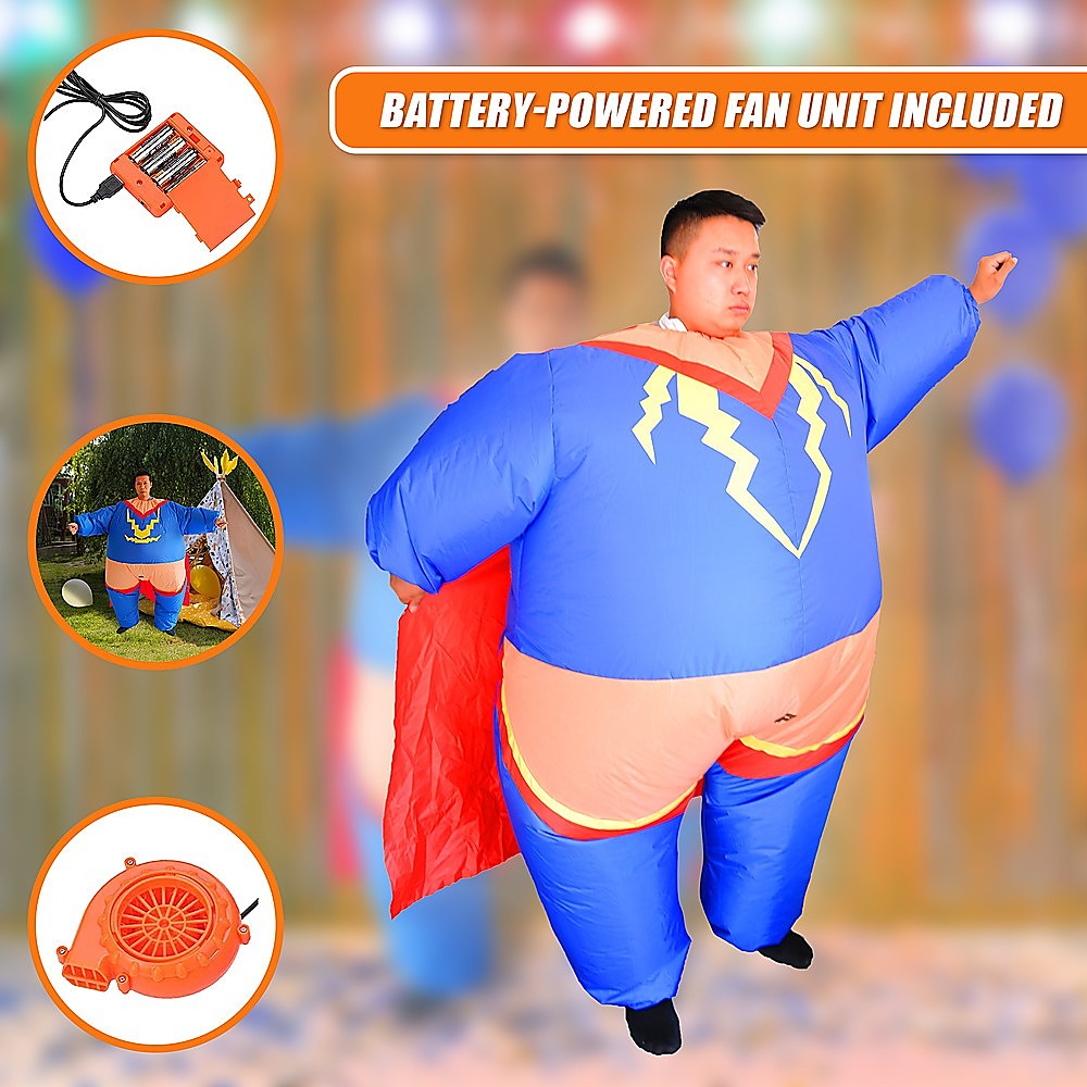Super Hero Fancy Dress Inflatable Suit - Fan Operated Costume V63-784285