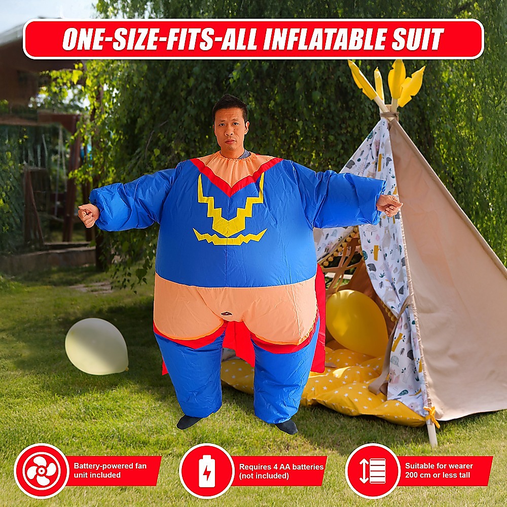 Super Hero Fancy Dress Inflatable Suit - Fan Operated Costume V63-784285