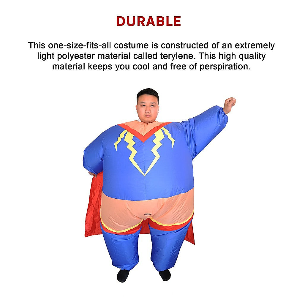 Super Hero Fancy Dress Inflatable Suit - Fan Operated Costume V63-784285