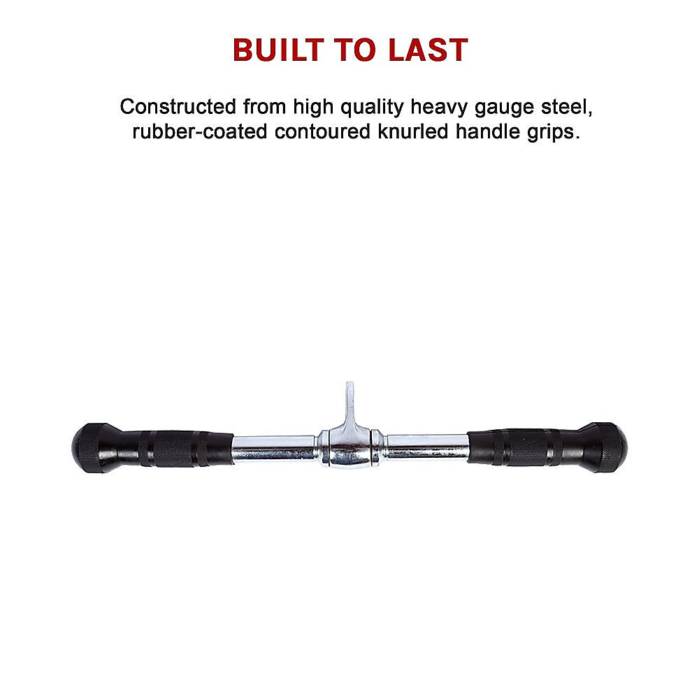 Randy & Travis Rubber Coated Solid Straight Bar Attachment for Cable Machines V63-784745
