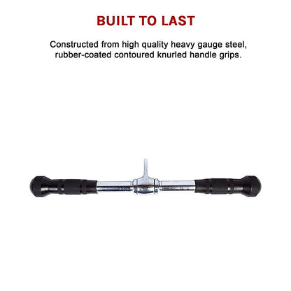 Randy & Travis Rubber Coated Solid Straight Bar Attachment for Cable Machines V63-784745