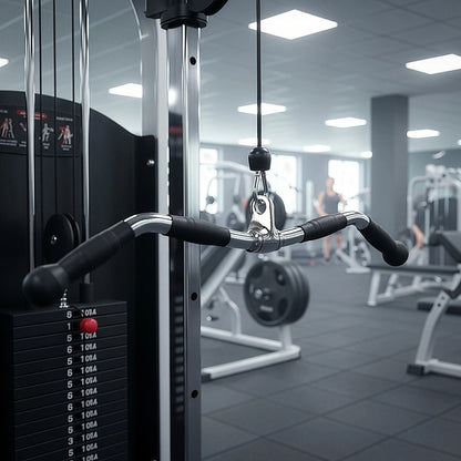 Randy & Travis Rubber-Coated Revolving Curl Row Bar Attachment for Gyms V63-784795