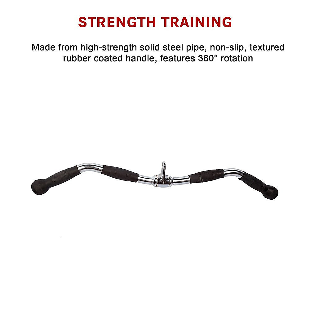 Randy & Travis Rubber-Coated Revolving Curl Row Bar Attachment for Gyms V63-784795