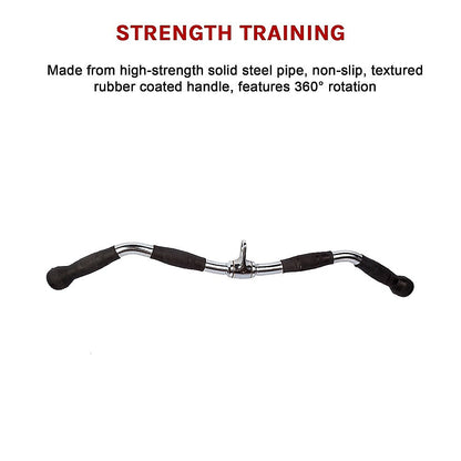 Randy & Travis Rubber-Coated Revolving Curl Row Bar Attachment for Gyms V63-784795