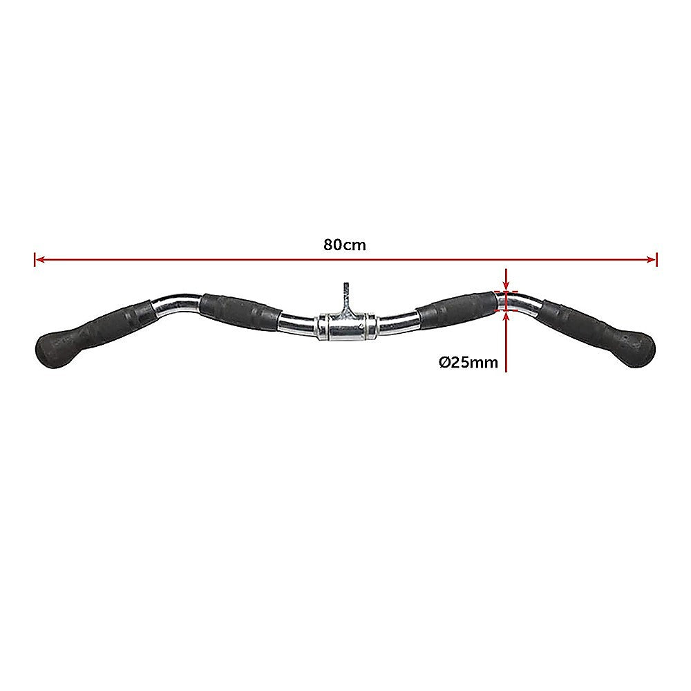 Randy & Travis Rubber-Coated Revolving Curl Row Bar Attachment for Gyms V63-784795