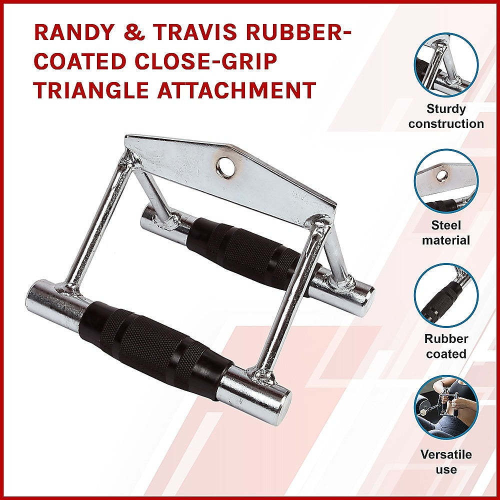Rubber-Coated Close Grip Triangle Attachment for Lat Pulldown V63-784815