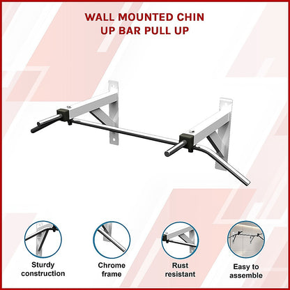 Wall Mounted Chin Up Pull Up Bar - Heavy Duty Home Gym Strength Training V63-784845