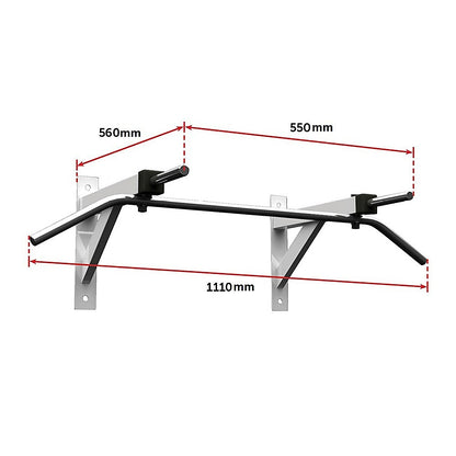 Wall Mounted Chin Up Pull Up Bar - Heavy Duty Home Gym Strength Training V63-784845