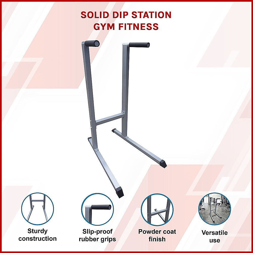 Solid Dip Station Power Tower for Home Gym Strength Training Upper Body Workouts V63-784855