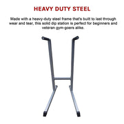 Solid Dip Station Power Tower for Home Gym Strength Training Upper Body Workouts V63-784855