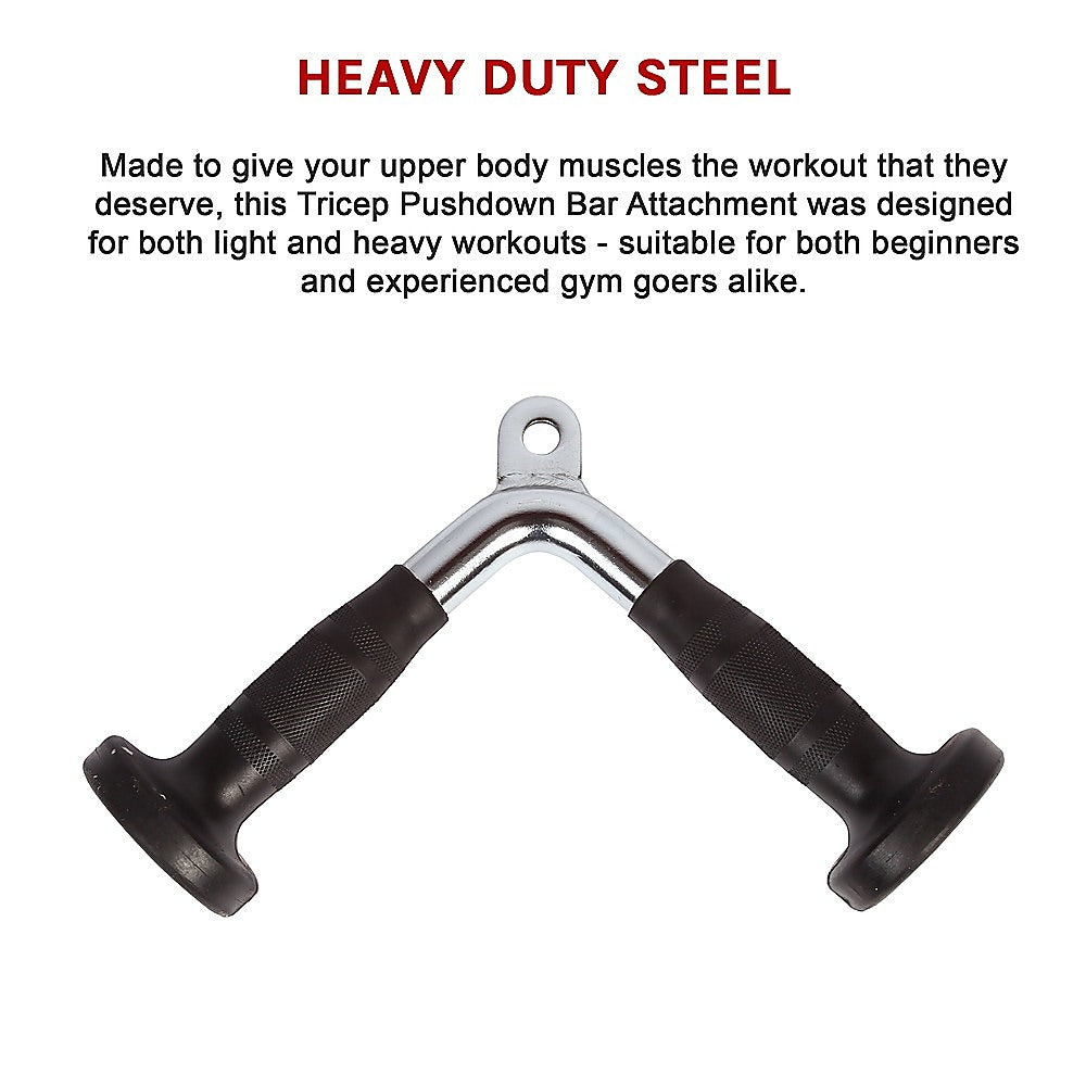 Randy & Travis Rubber-Coated Tricep Pushdown Bar Attachment V63-784865
