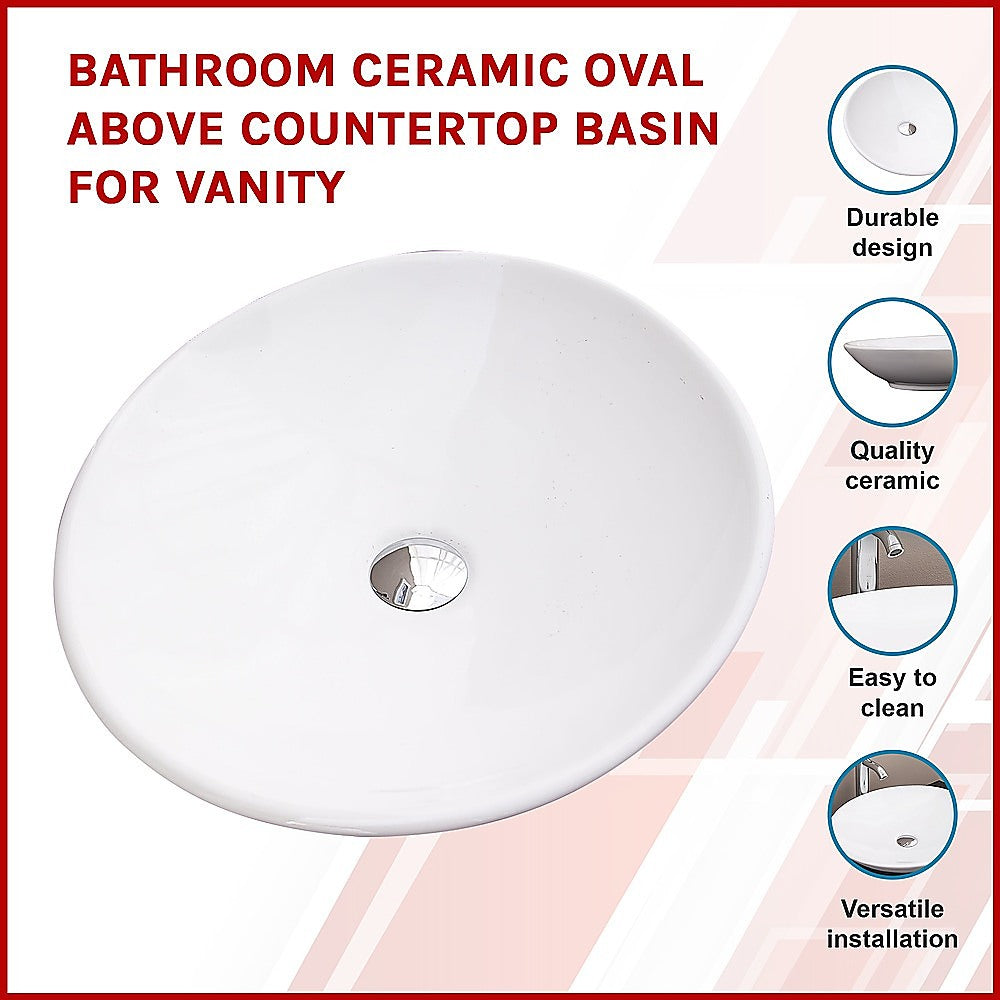 Bathroom Ceramic Oval Above Countertop Basin for Vanity V63-784985