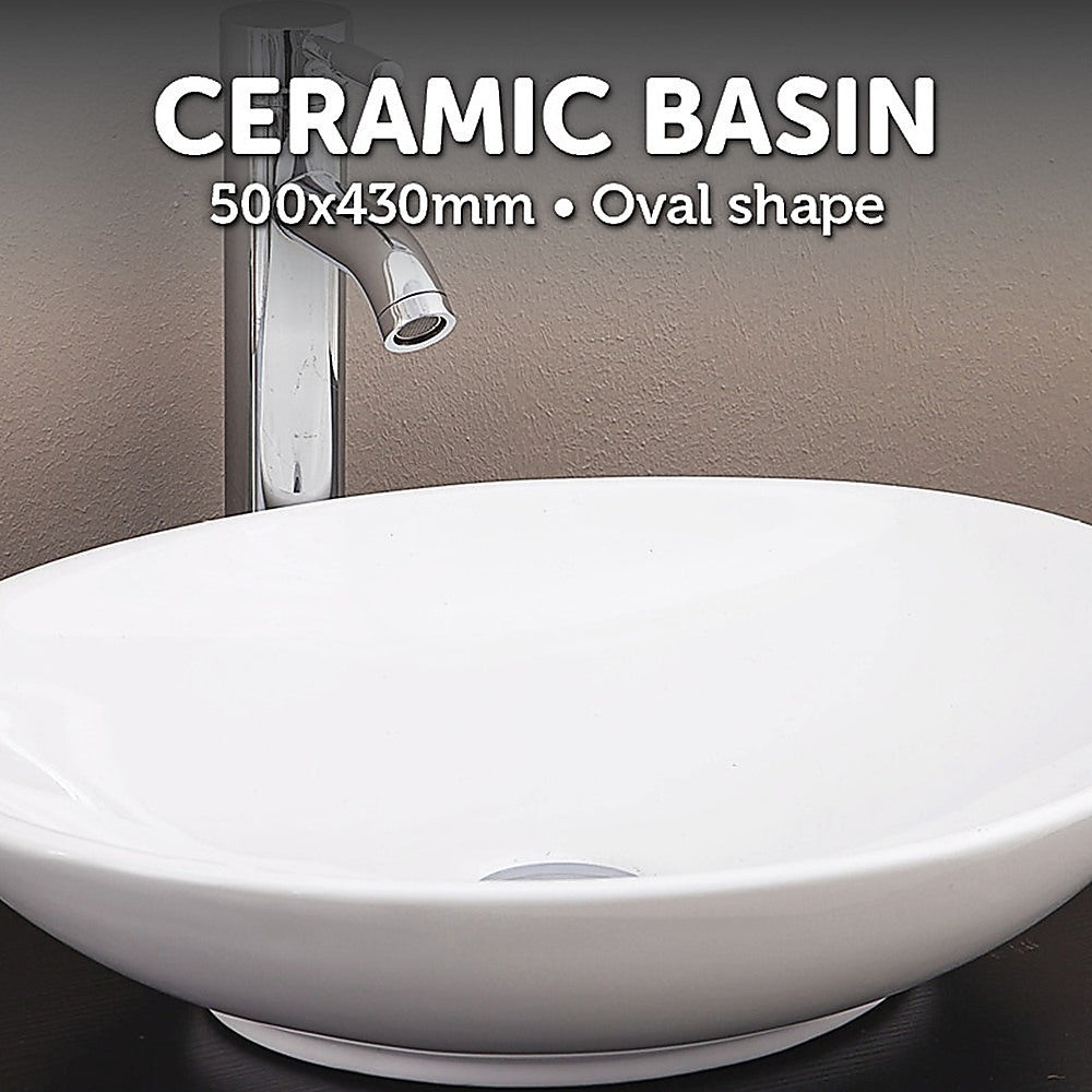 Bathroom Ceramic Oval Above Countertop Basin for Vanity V63-784985
