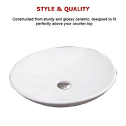 Bathroom Ceramic Oval Above Countertop Basin for Vanity V63-784985