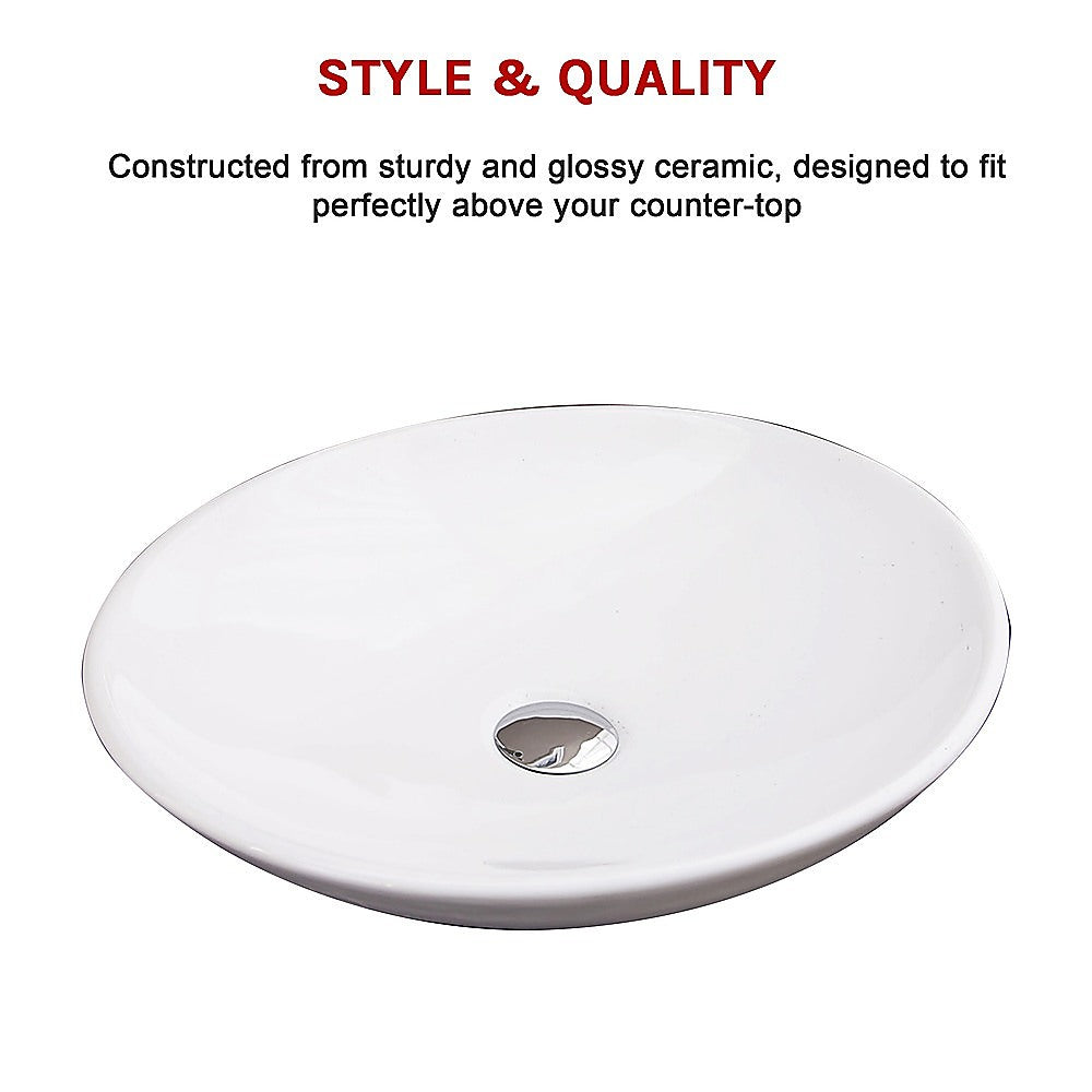 Bathroom Ceramic Oval Above Countertop Basin for Vanity V63-784985