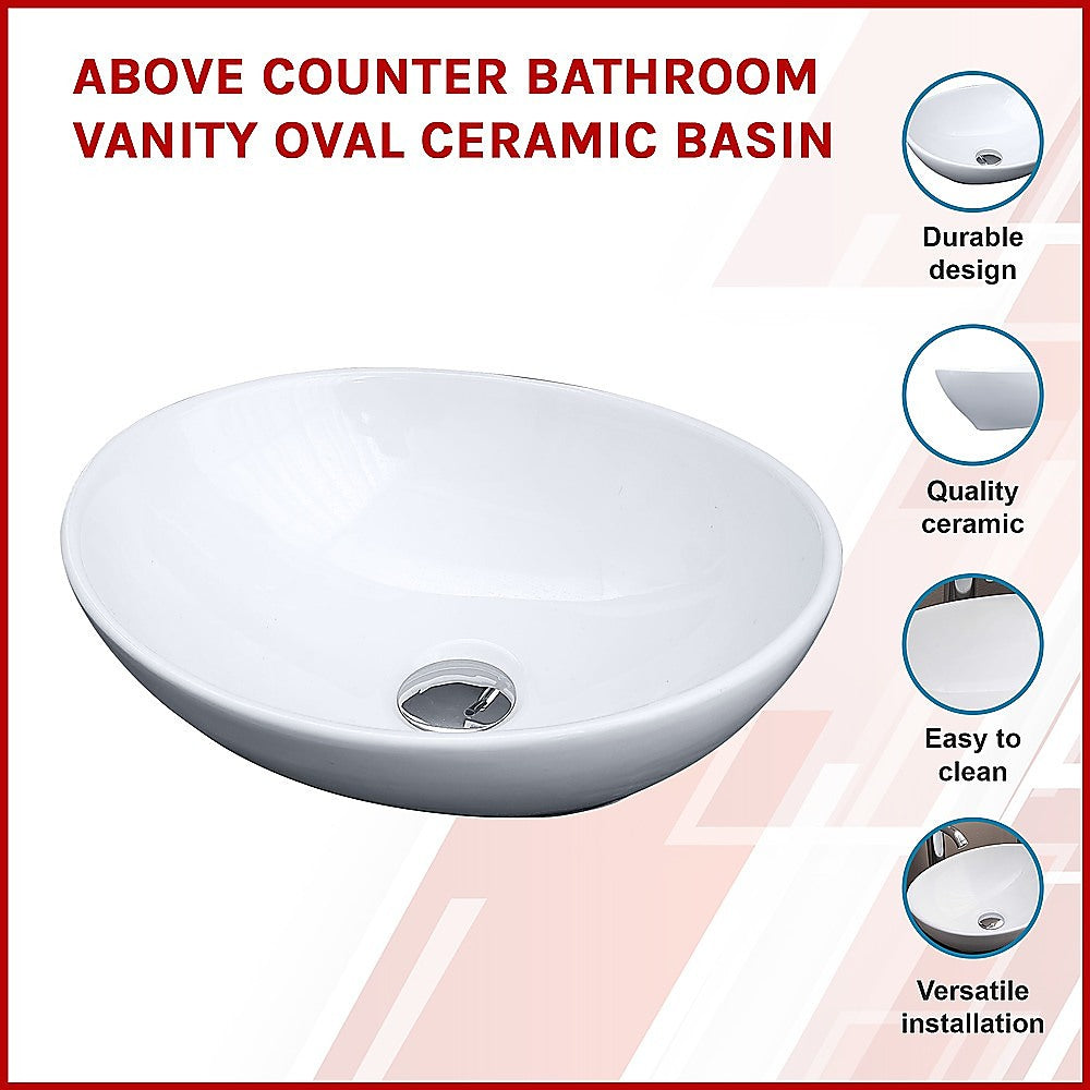 Above Counter Bathroom Vanity Oval Ceramic Basin V63-784995