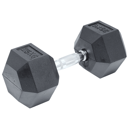 25KG Commercial Rubber Hex Dumbbell Gym Weight V63-794105