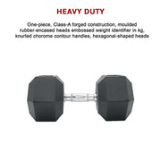 25KG Commercial Rubber Hex Dumbbell Gym Weight V63-794105