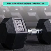 20KG Commercial Rubber Hex Dumbbell Gym Weight V63-794115