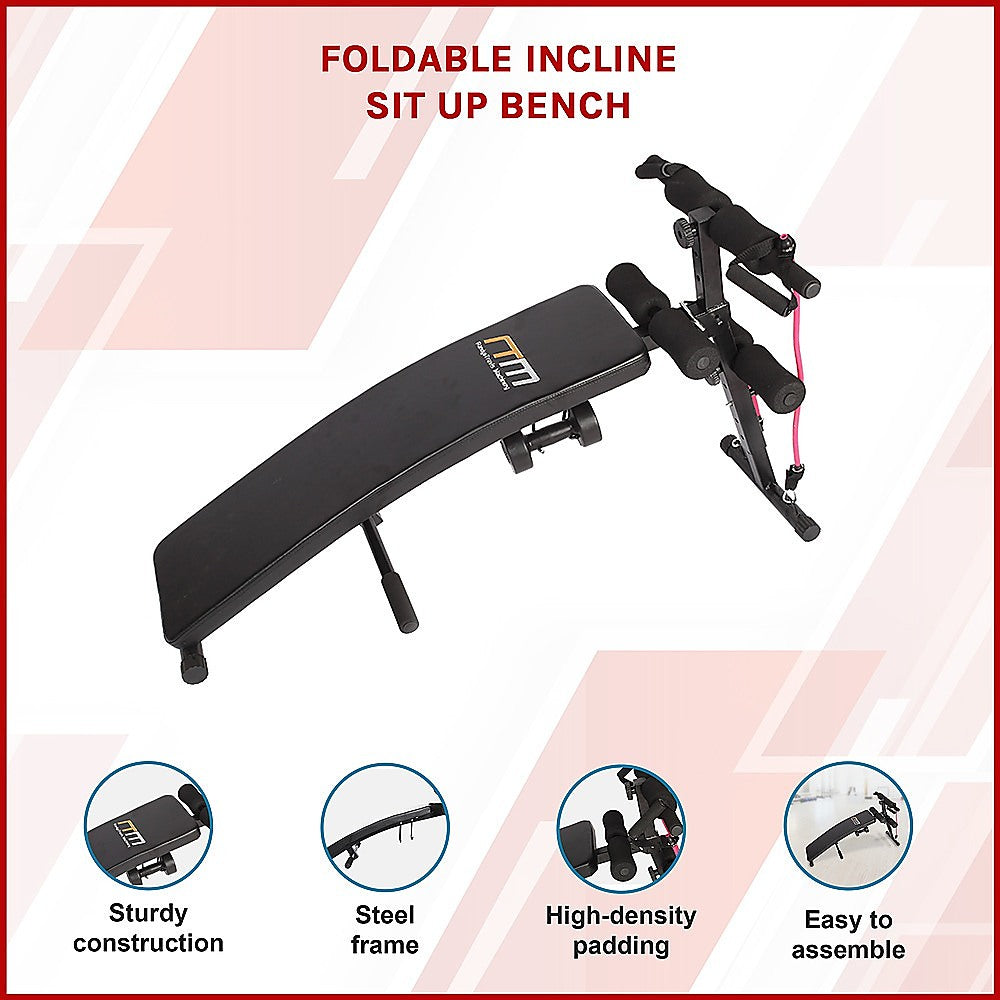 Foldable Incline Sit Up Bench for Home Gym Ab Workout Training V63-798677