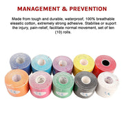 10 Rolls Muscle & Injury Kinesiology Sports Tape 5m x 5cm - Waterproof Support V63-798697