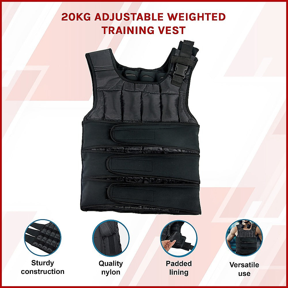 20Kg Adjustable Weighted Training Vest V63-798707