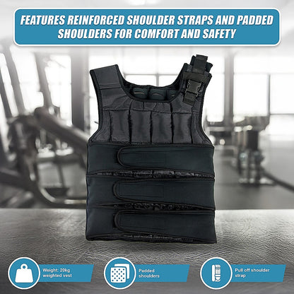 20Kg Adjustable Weighted Training Vest V63-798707