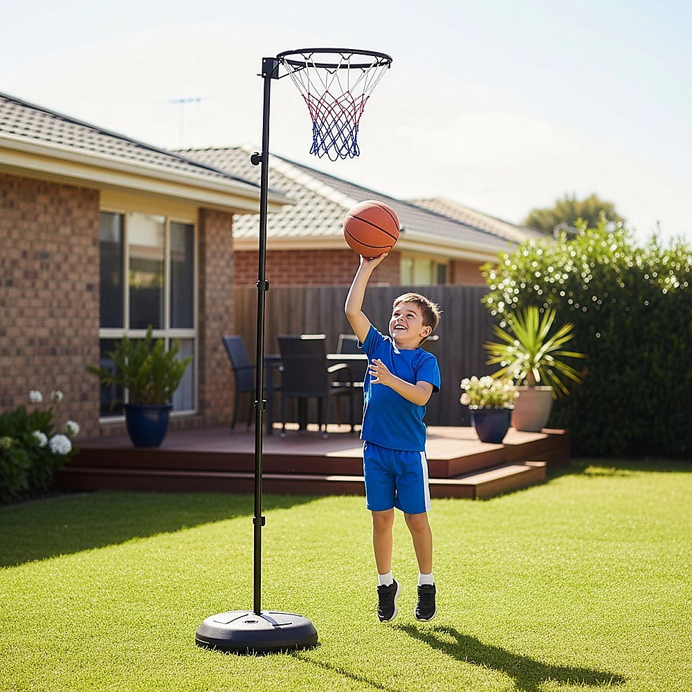 Netball Ring with Stand Portable Pole Height Adjustable V63-798747