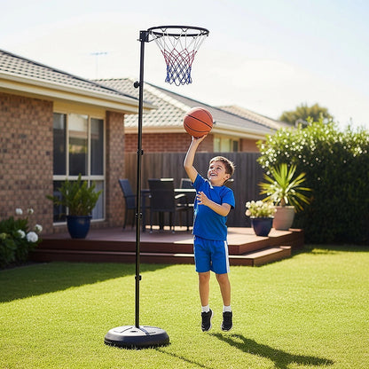 Netball Ring with Stand Portable Pole Height Adjustable V63-798747